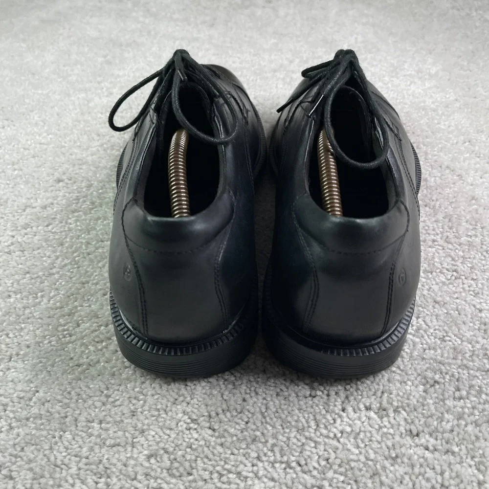 Rockport Shoes Mens 10.5 Wide Black Leather Cap Toe Oxford Lace Up Office Career